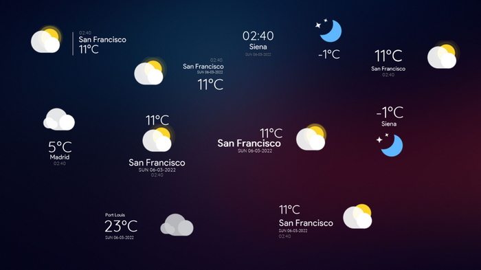 Animated Mini Weather 1_XWidget Download WebSite. Live Wallpaper,Widget, gadget,dashboard,rainmeter,dock,weather,customization